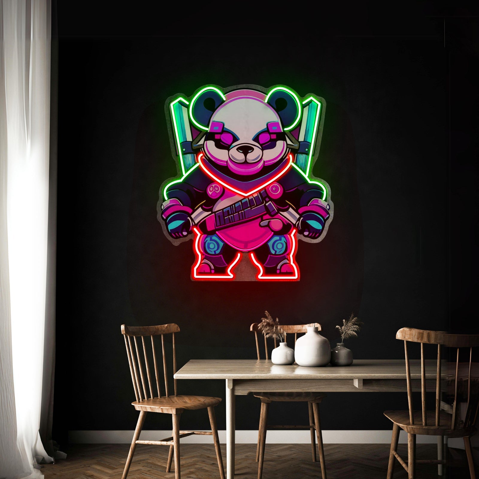 Panda Warrior Led Neon Sign Light Custom Led Signs - Shineneon