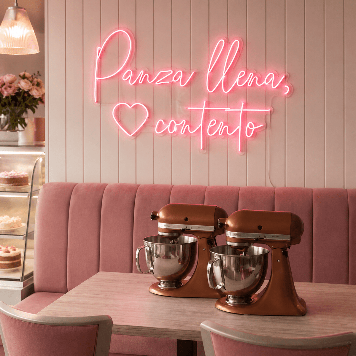 Panza Llena CorazóN Contento LED Neon Sign - Shineneon