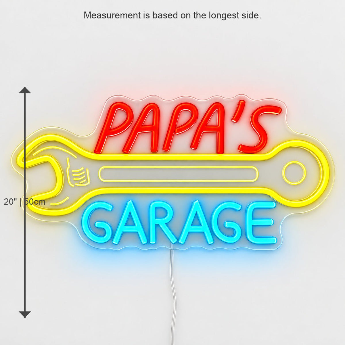 Papas Garage Wrench LED Neon Sign - Shineneon