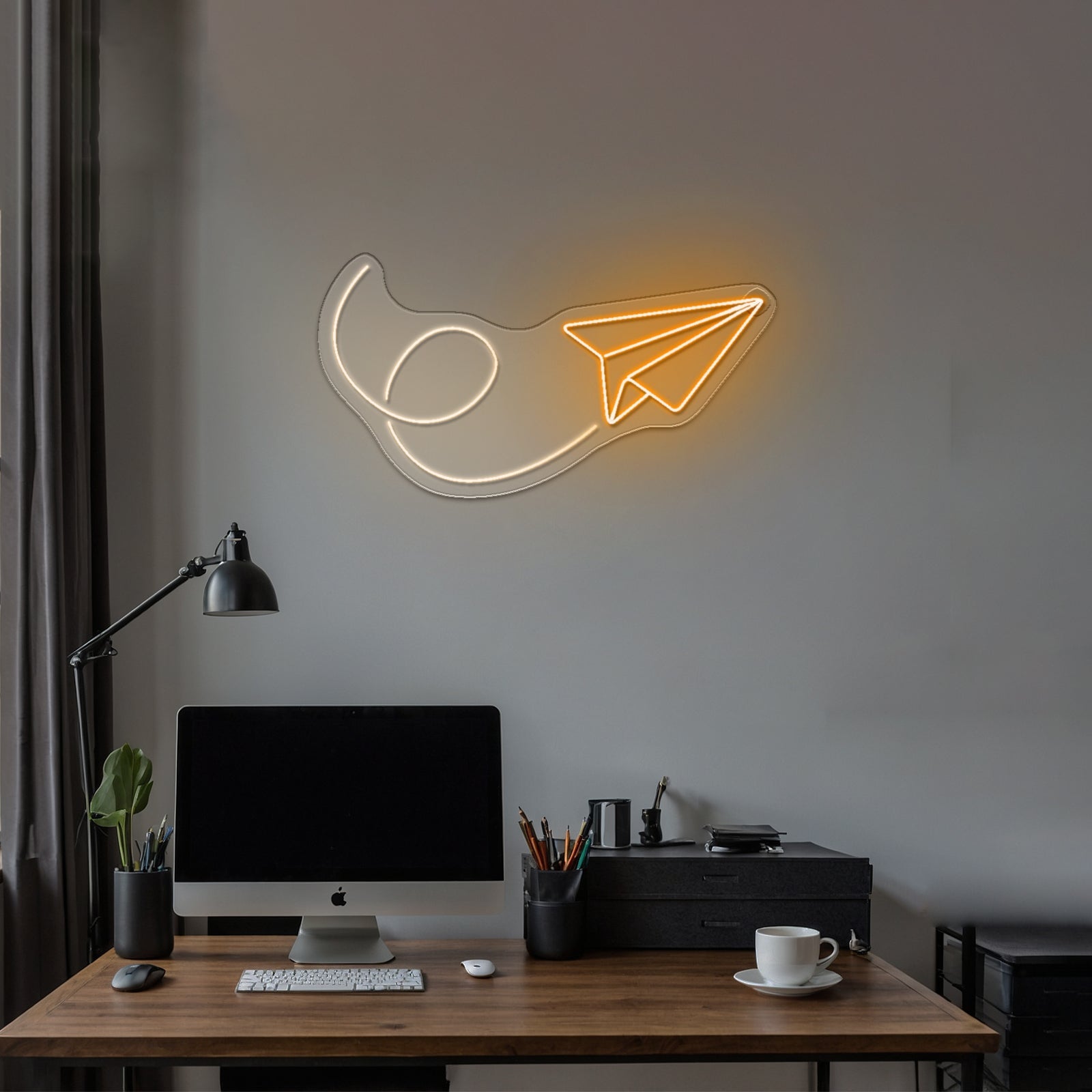 Paper Airplane Neon Sign Wall Art Led Sign Lighting - Shineneon