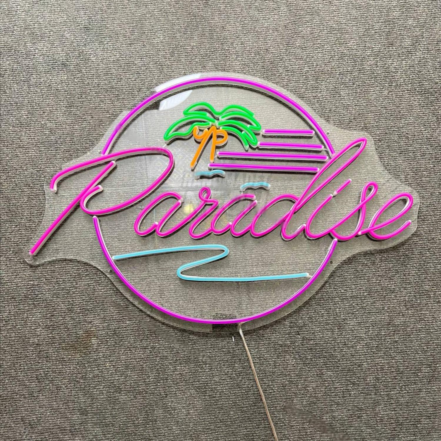 Paradise Ocean Waves Palm Tree Led Neon Sign | Shineneon