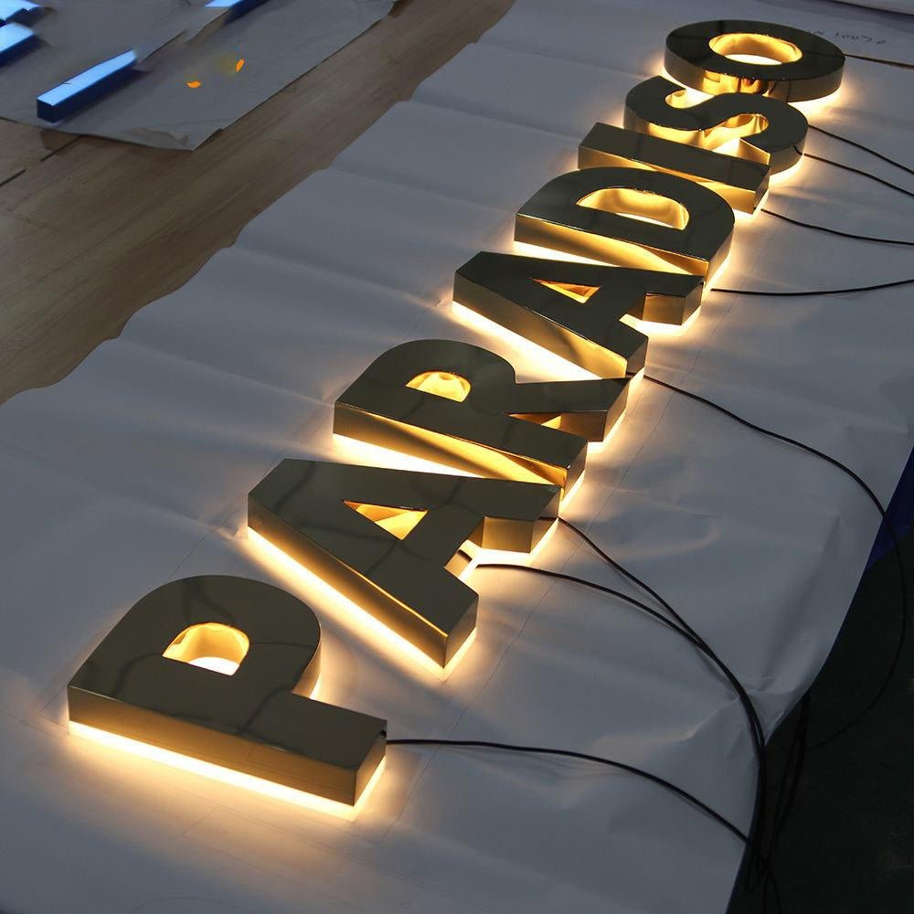 Paradiso 3D Backlit Letters Aluminum Business Metal Led Sign - Shineneon