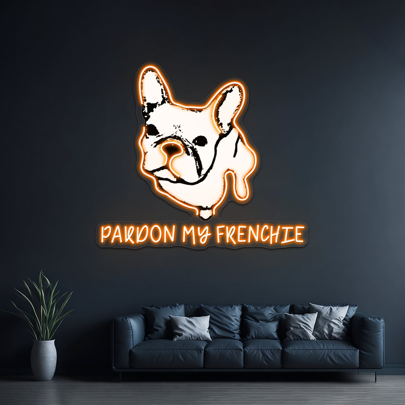 Pardon My Frenchie Artwork Neon Wall Sign | Shineneon