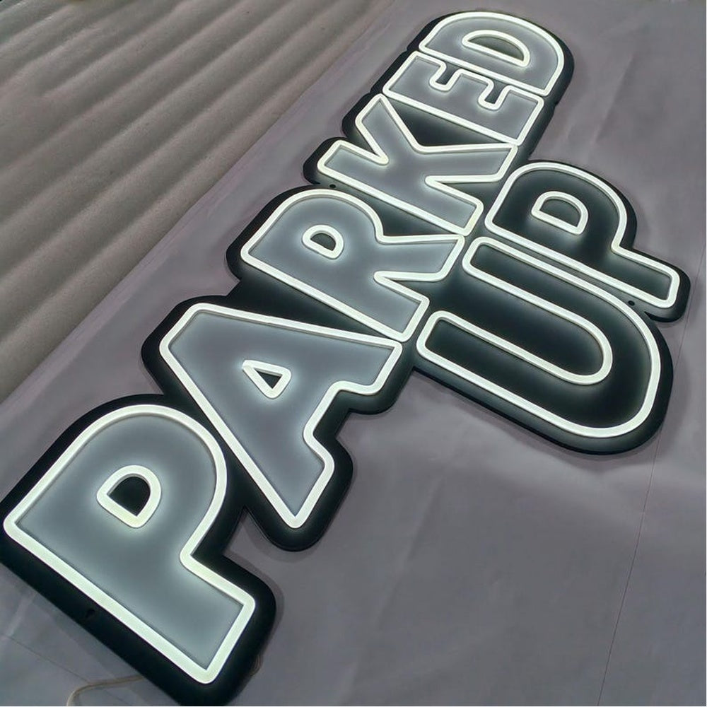Parked Up 3D Frontlit Channel Letters Led Light Sign