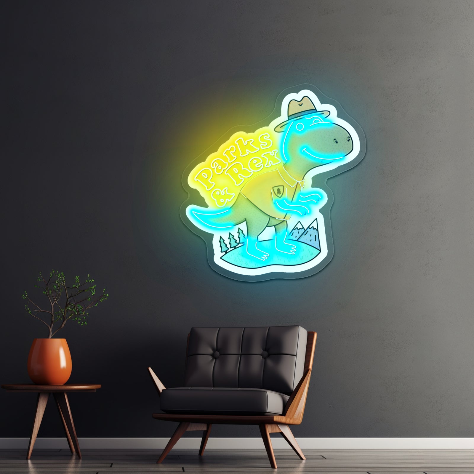 Parks And Rex Dinosaur Artwork Custom Led Signs
