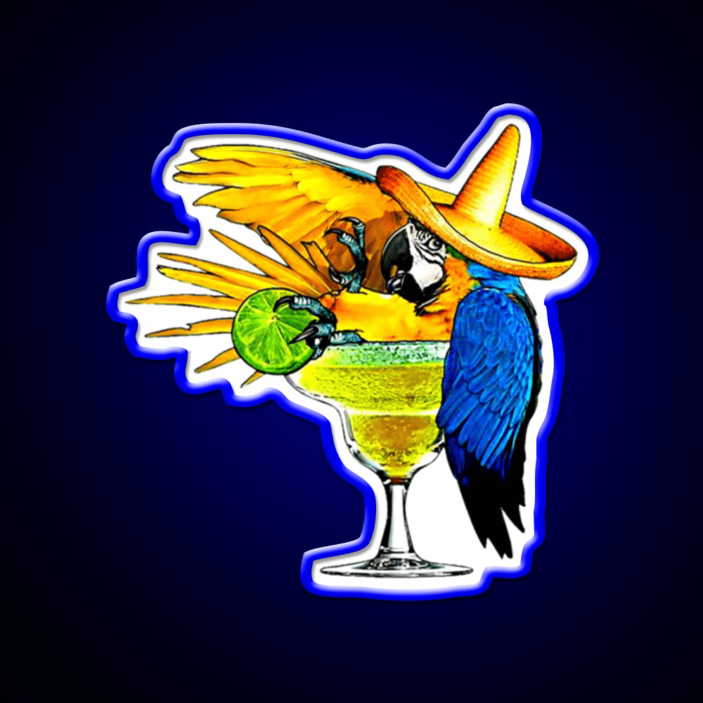 Parrot Drinking Tequila Party Drink Tequila Led Neon Sign Rgb Color - Shineneon