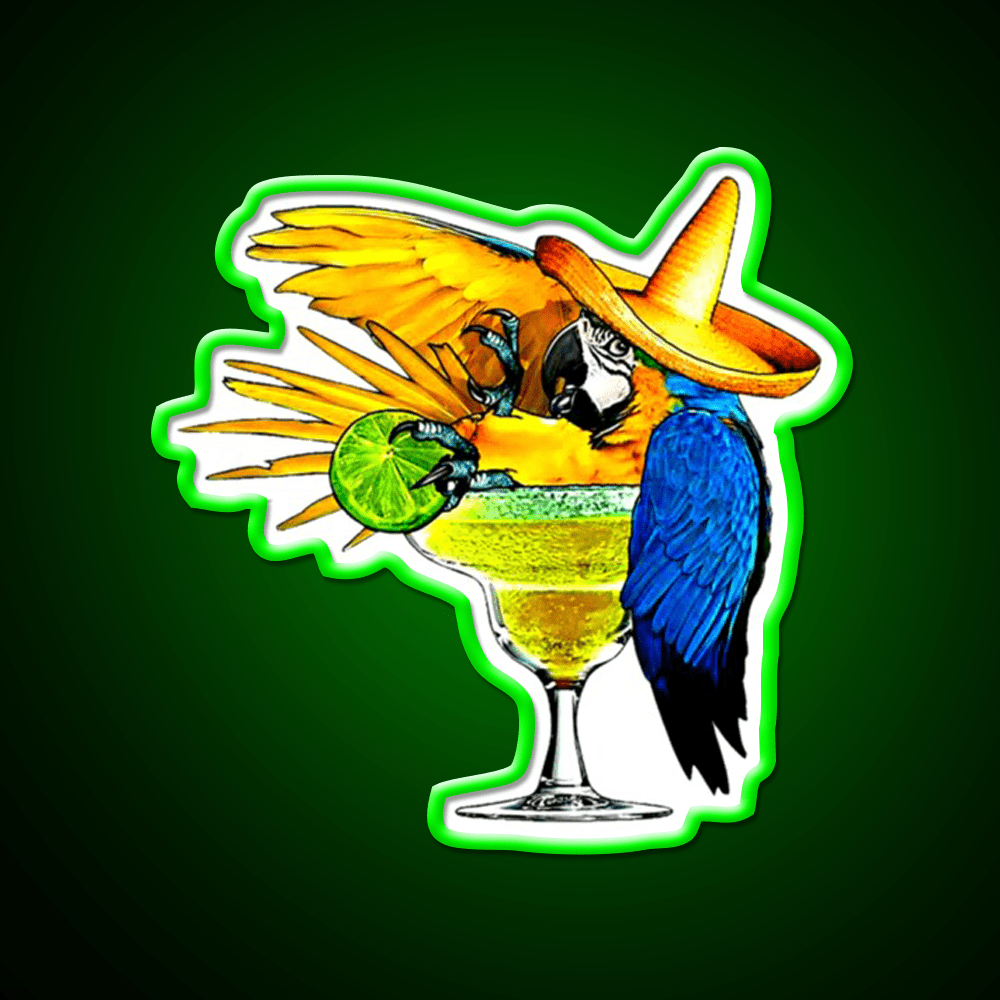 Parrot Drinking Tequila Party Drink Tequila Led Neon Sign Rgb Color - Shineneon
