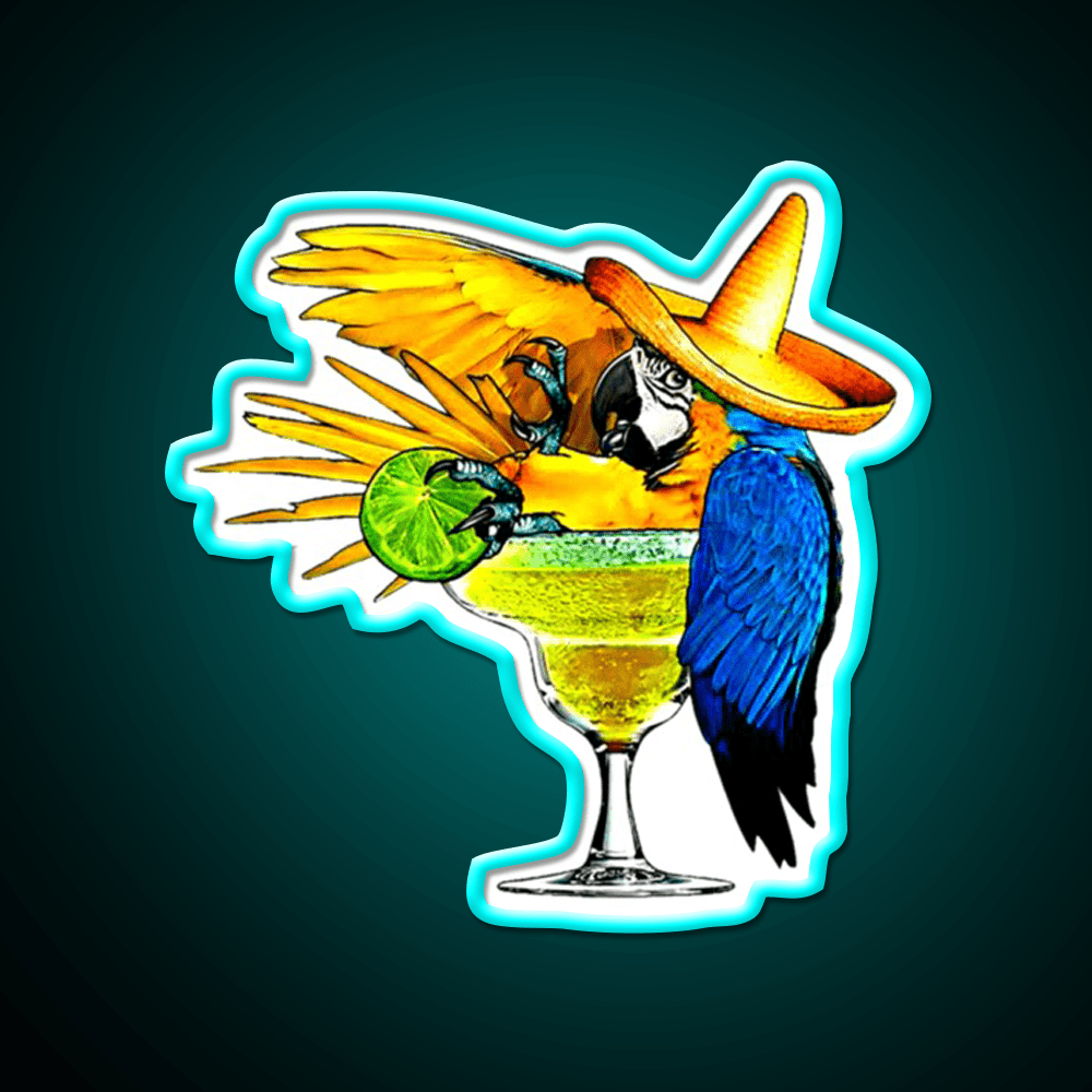 Parrot Drinking Tequila Party Drink Tequila Led Neon Sign Rgb Color - Shineneon