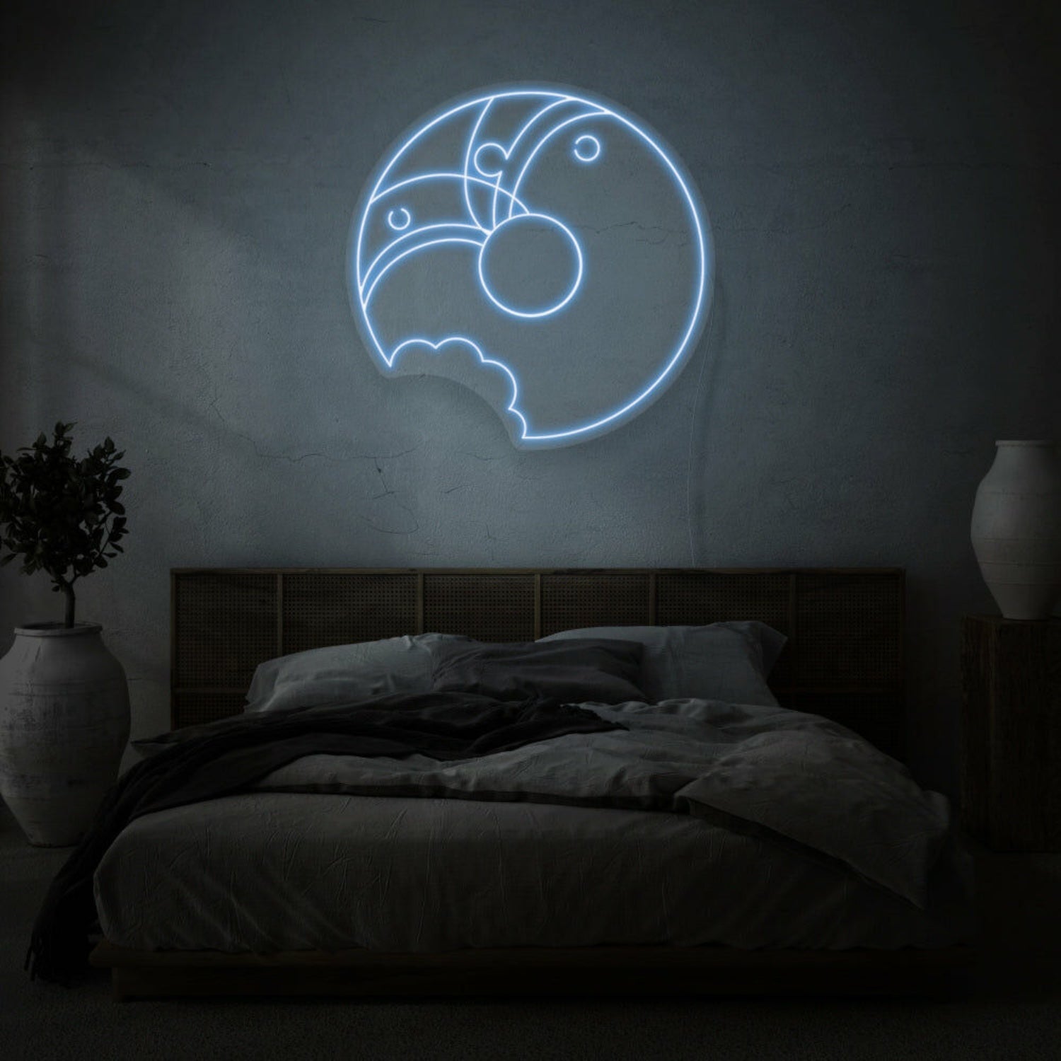 Partially Eaten Donut Neon Whimsy And Appetite | Shineneon