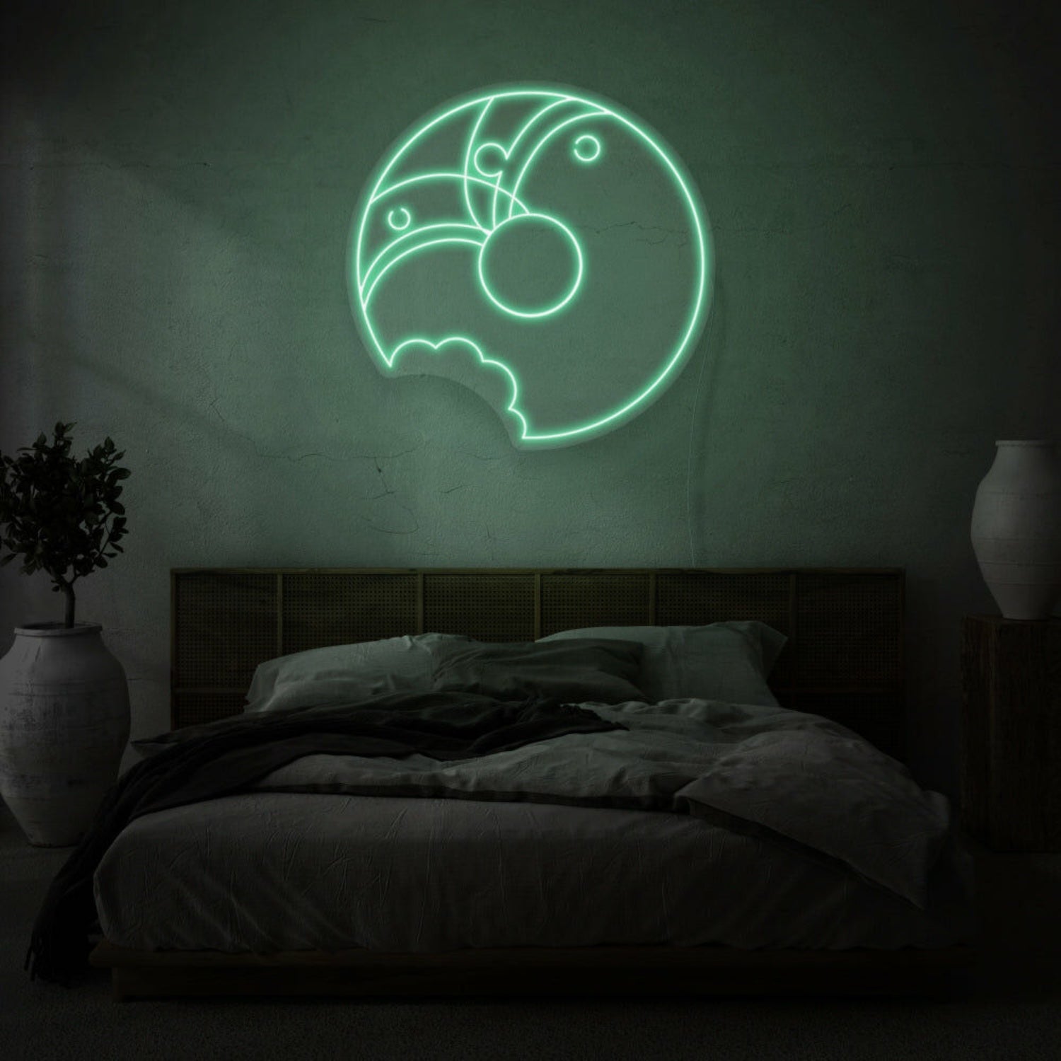 Partially Eaten Donut Neon Whimsy And Appetite | Shineneon