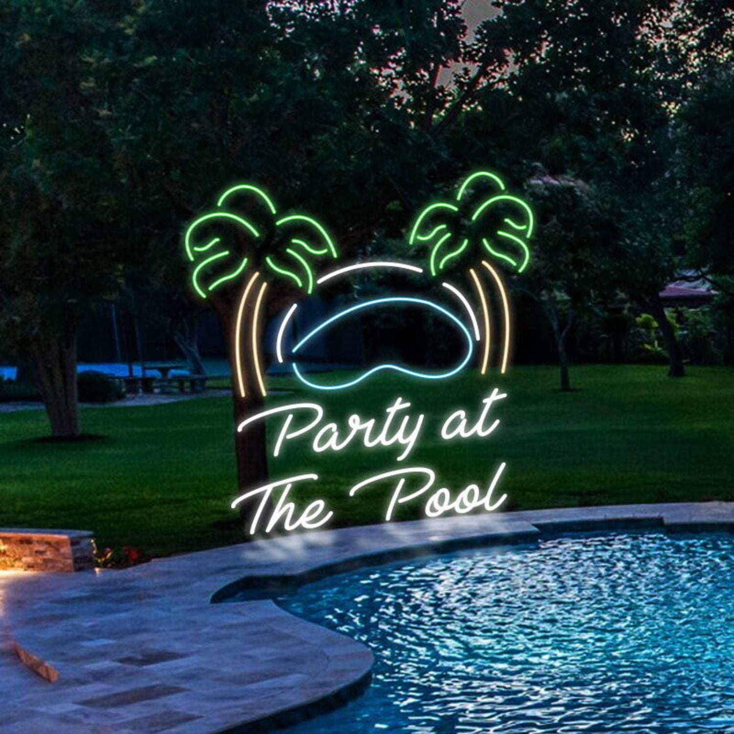 Party At The Pool Neon Sign For Fun And Social Spaces | Shineneon