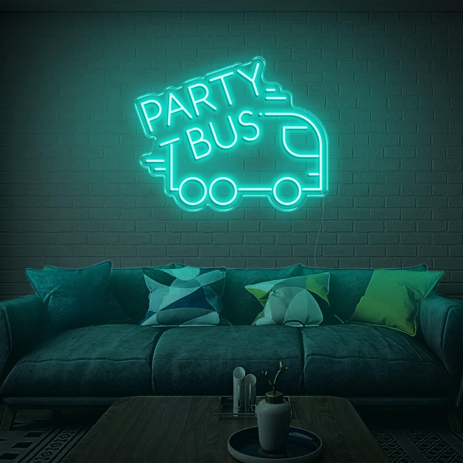 Party Bus White Led Neon Sign Modern Graphic Text Design For Home Decor | Shineneon