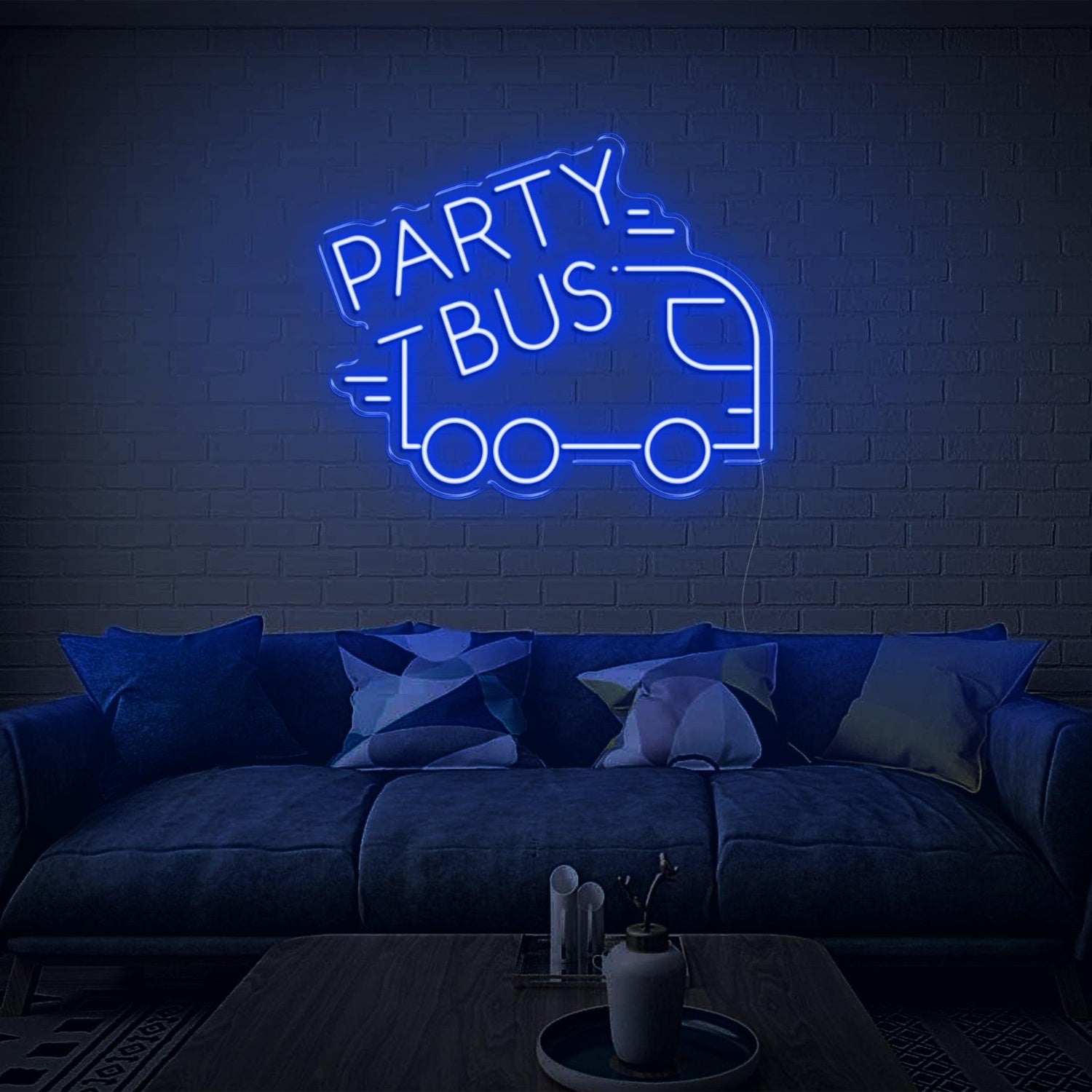 Party Bus White Led Neon Sign Modern Graphic Text Design For Home Decor | Shineneon