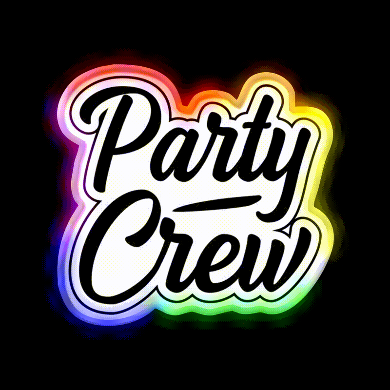 Party Crew White Cocktail Bar Decor Led Neon Sign Rgb Color - LED neon sign close-up detail