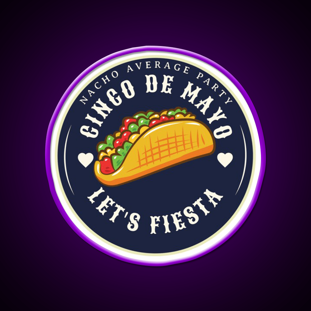 Party Lets Fiesta Mexican Taco Led Neon Sign Rgb Color - Shineneon