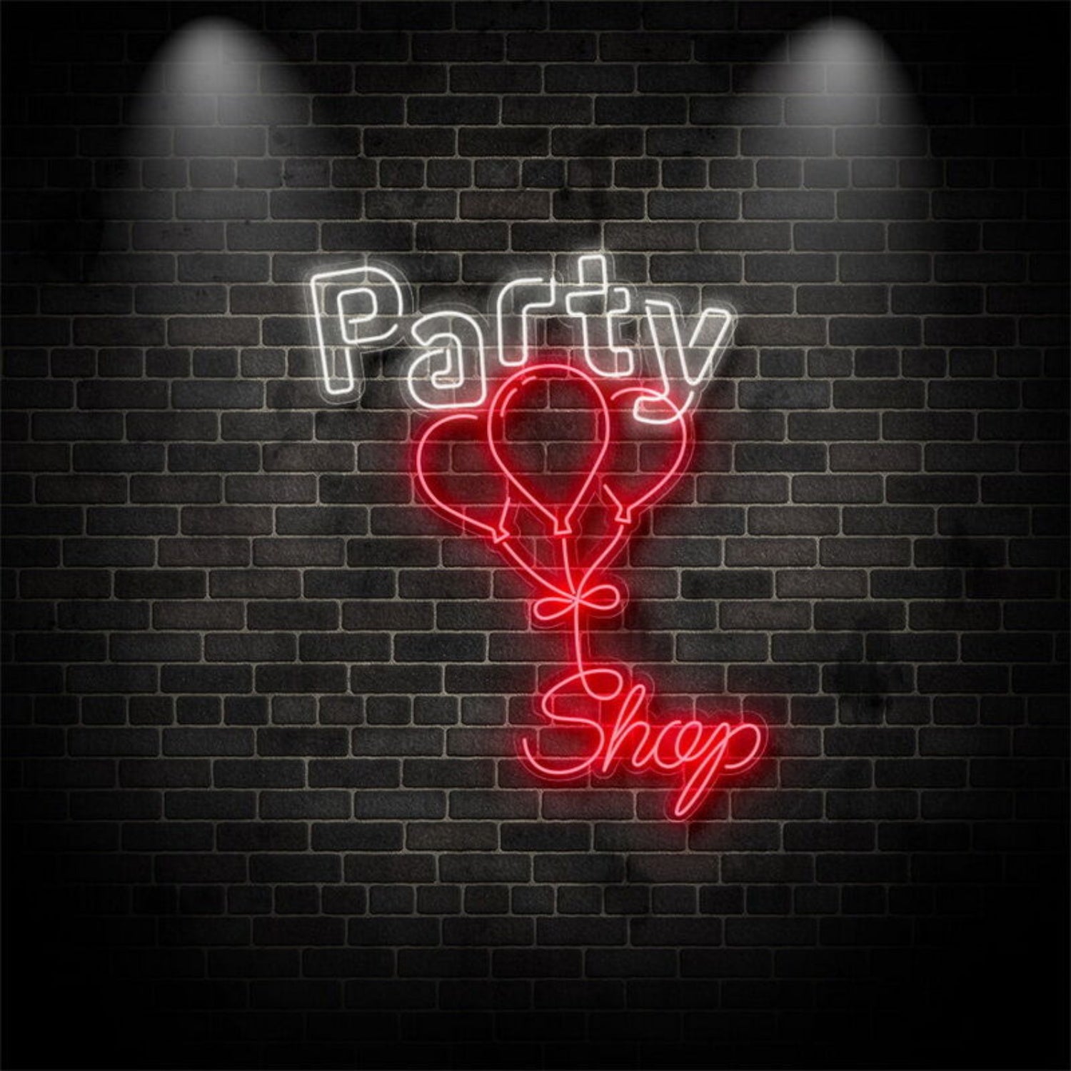Party Shop With Balloons V2 Neon Sign | Shineneon