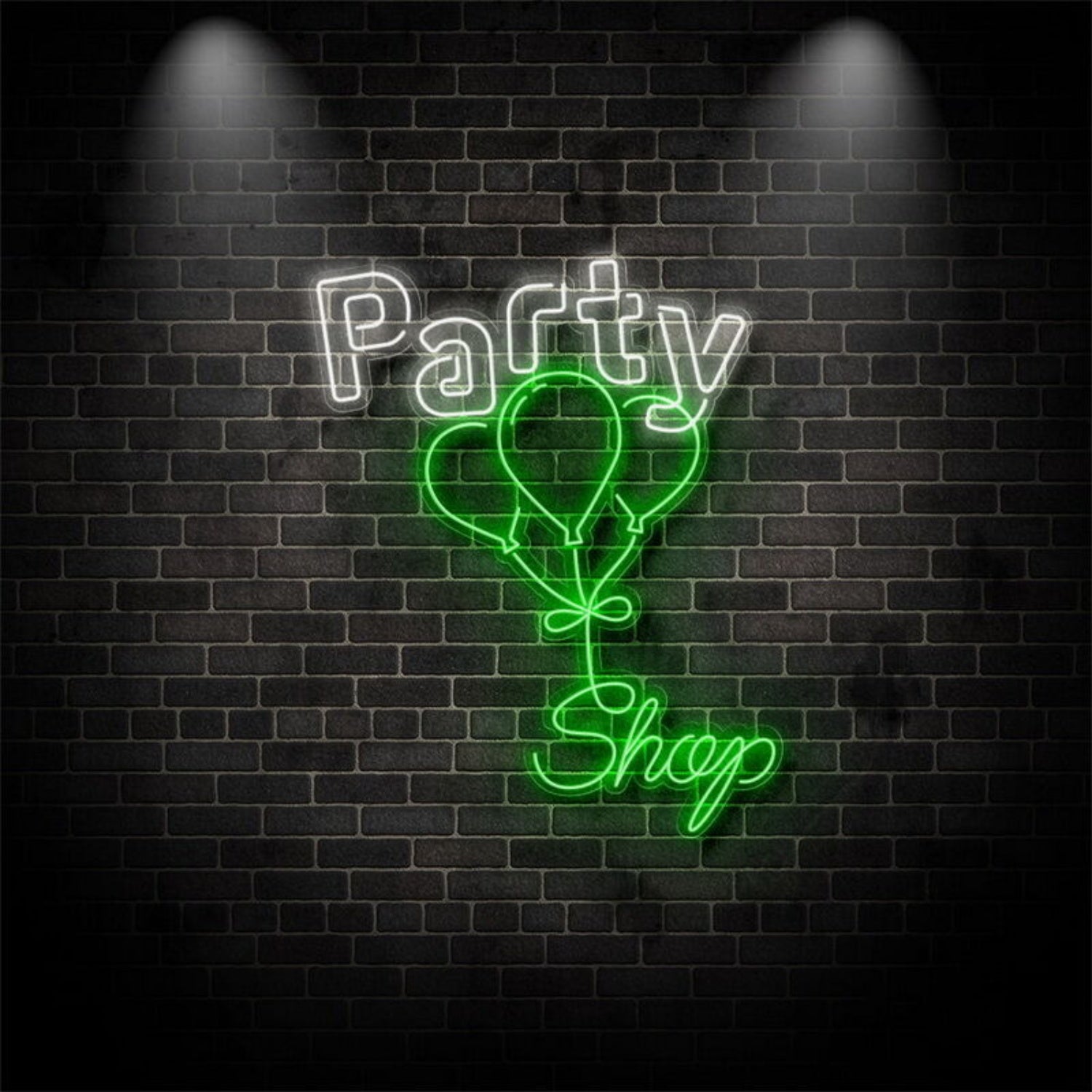 Party Shop With Balloons V2 Neon Sign | Shineneon