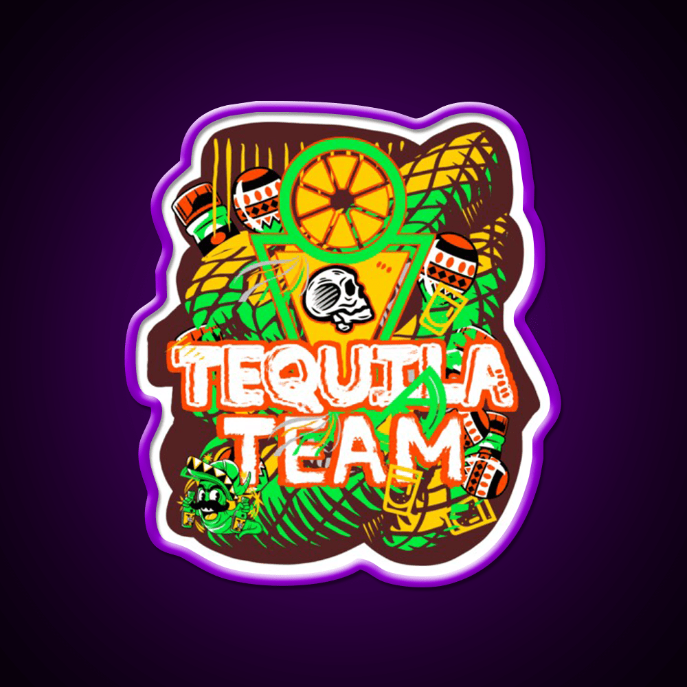 Party Team Party Drink Tequila Led Neon Sign Rgb Color - Shineneon