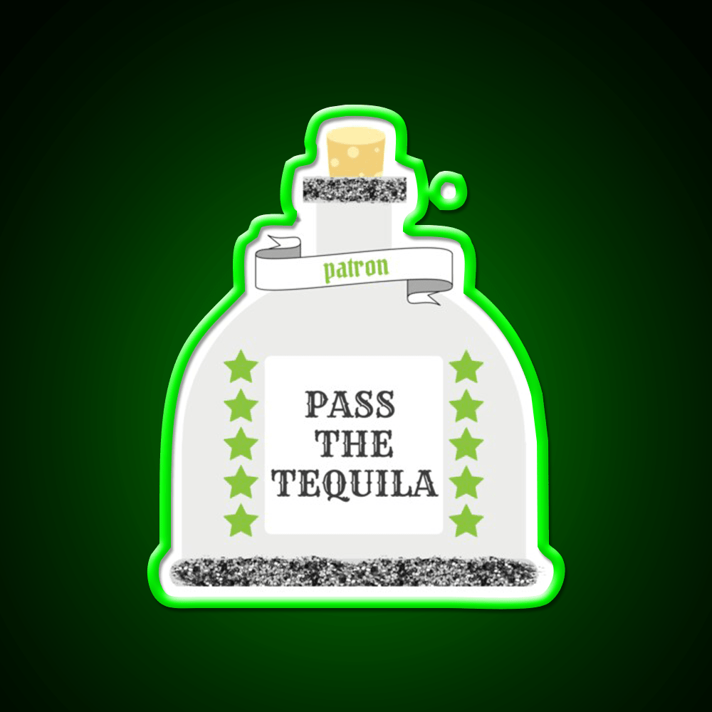 Pass The Tequila Patron Party Drink Tequila Led Neon Sign Rgb Color - Shineneon