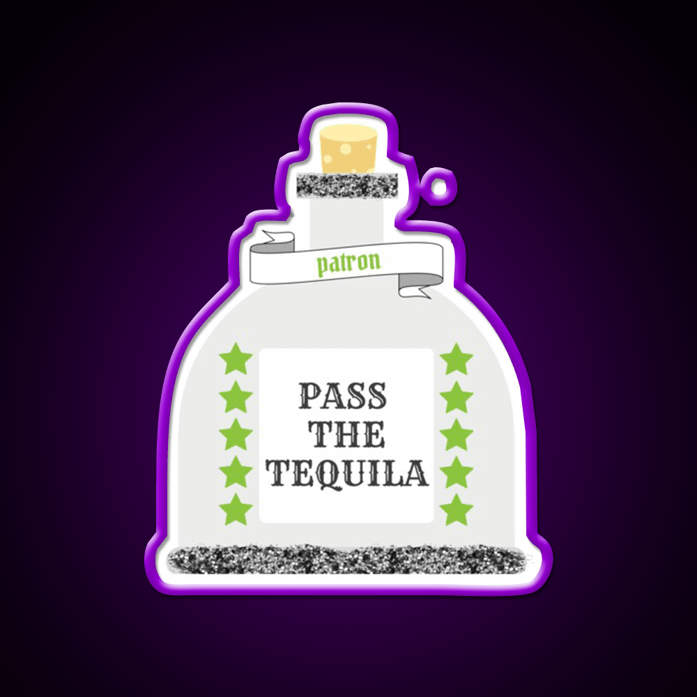 Pass The Tequila Patron Party Drink Tequila Led Neon Sign Rgb Color - Shineneon