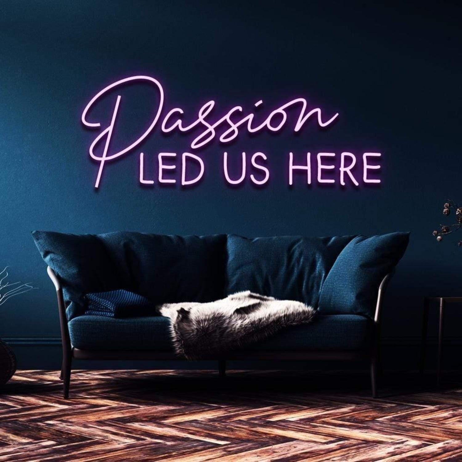 Passion Led Us Here Light Blue Artistic Led Neon Sign For Home Decor | Shineneon