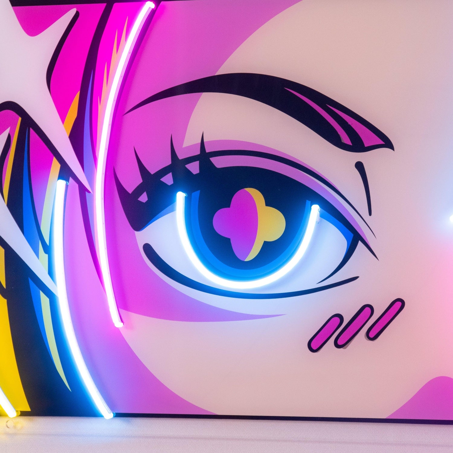 Passionate Eyes Anime-Style Uv Printed Led Neon Sign For Indoor Wall Art | Shineneon
