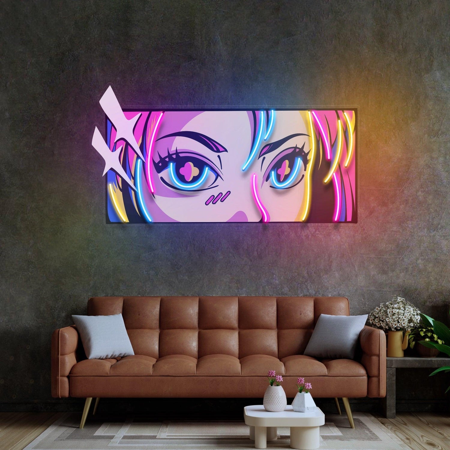 Passionate Eyes Anime-Style Uv Printed Led Neon Sign For Indoor Wall Art | Shineneon