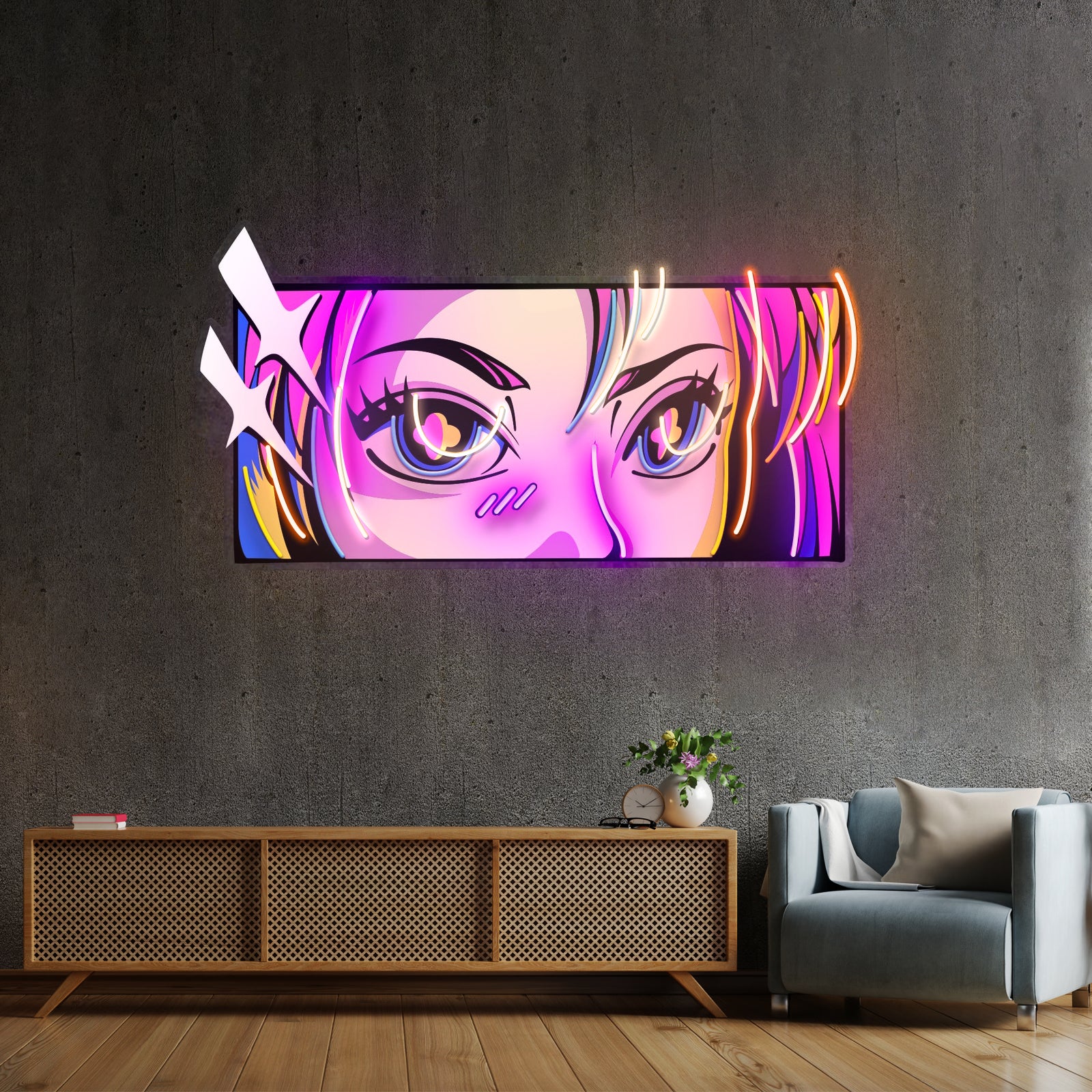 Passionate Eyes Led Neon Sign Light Pop Art Acrylic Artwork For Sale