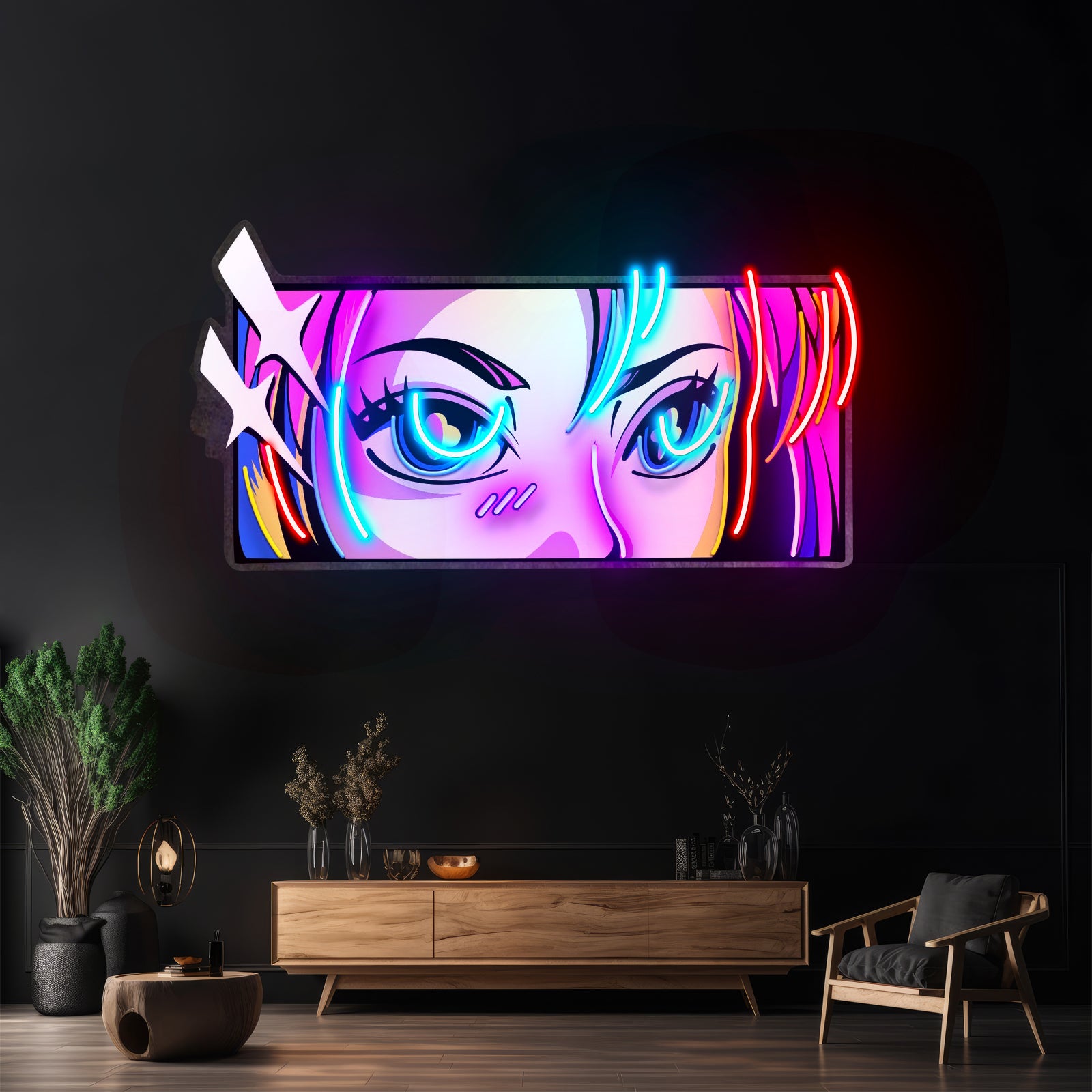 Passionate Eyes Led Neon Sign Light Pop Art Acrylic Artwork For Sale
