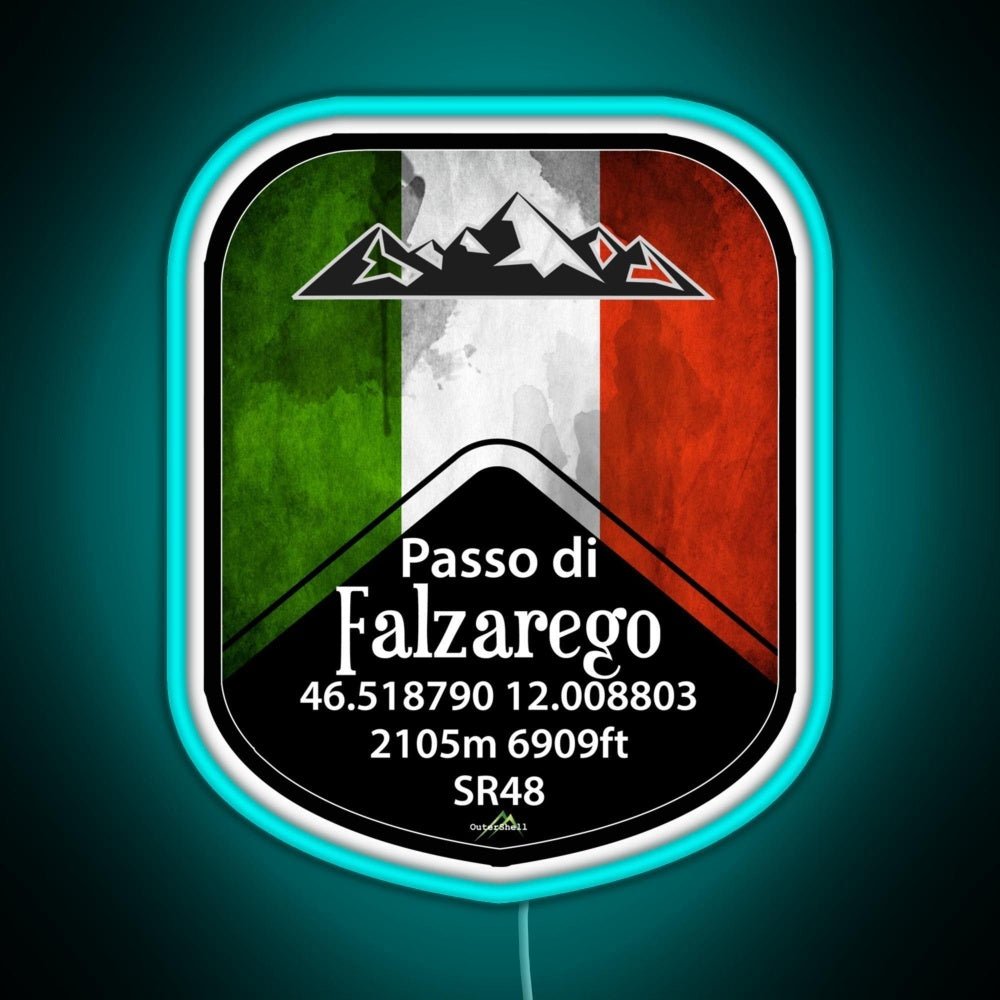 Passo Falzarego Italy Motorcycle Cycle Altitude Sticker Rgb Neon Sign - Shineneon