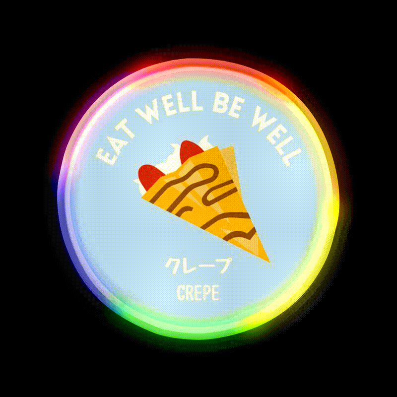 Pastel Crepe Pancake Japanese Snack Food Led Neon Sign Rgb Color - LED neon sign close-up detail