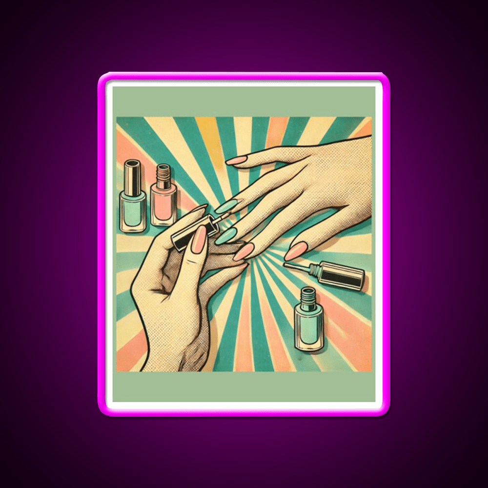 Pastel Nail Art Poster For Beauty Lovers Nail Salon Led Neon Sign Rgb Color - Shineneon