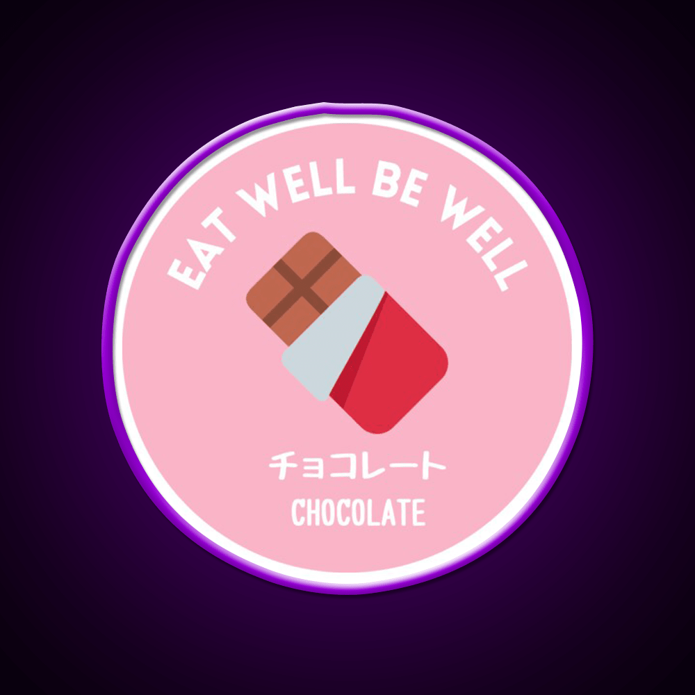 Pastel Pink Chocolate Bar Japanese Food Snack Food Led Neon Sign Rgb Color - Shineneon