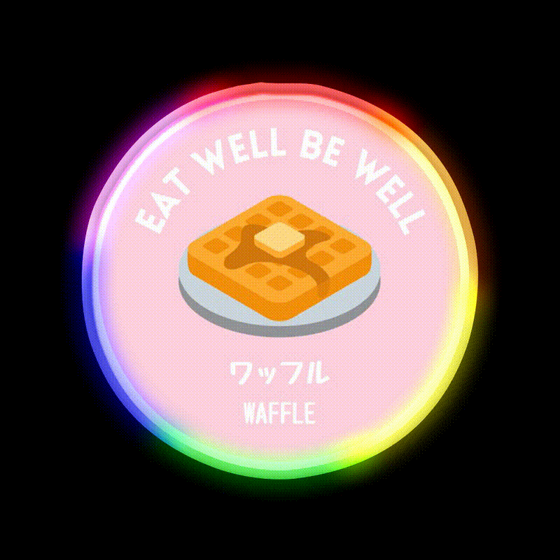 Pastel Pink Waffle Pancake Sweet Snack Food Led Neon Sign Rgb Color - LED neon sign close-up detail