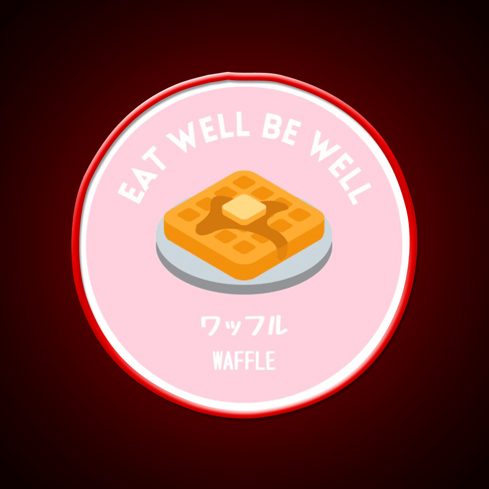 Pastel Pink Waffle Pancake Sweet Snack Food Led Neon Sign Rgb Color - Shineneon