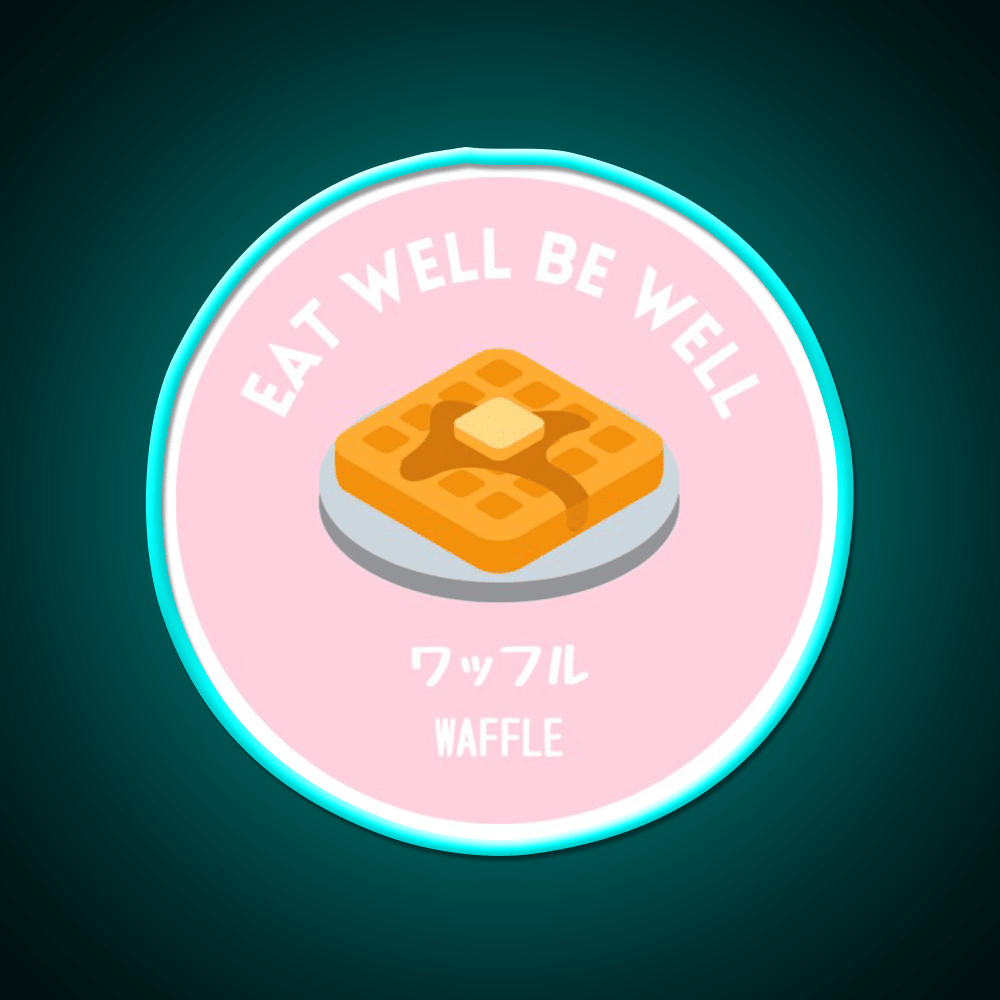Pastel Pink Waffle Pancake Sweet Snack Food Led Neon Sign Rgb Color - Shineneon