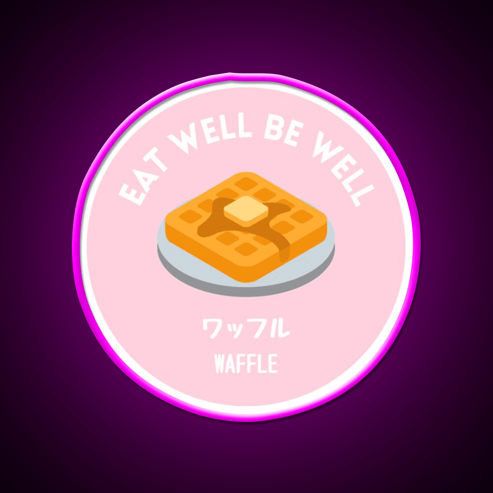 Pastel Pink Waffle Pancake Sweet Snack Food Led Neon Sign Rgb Color - Shineneon