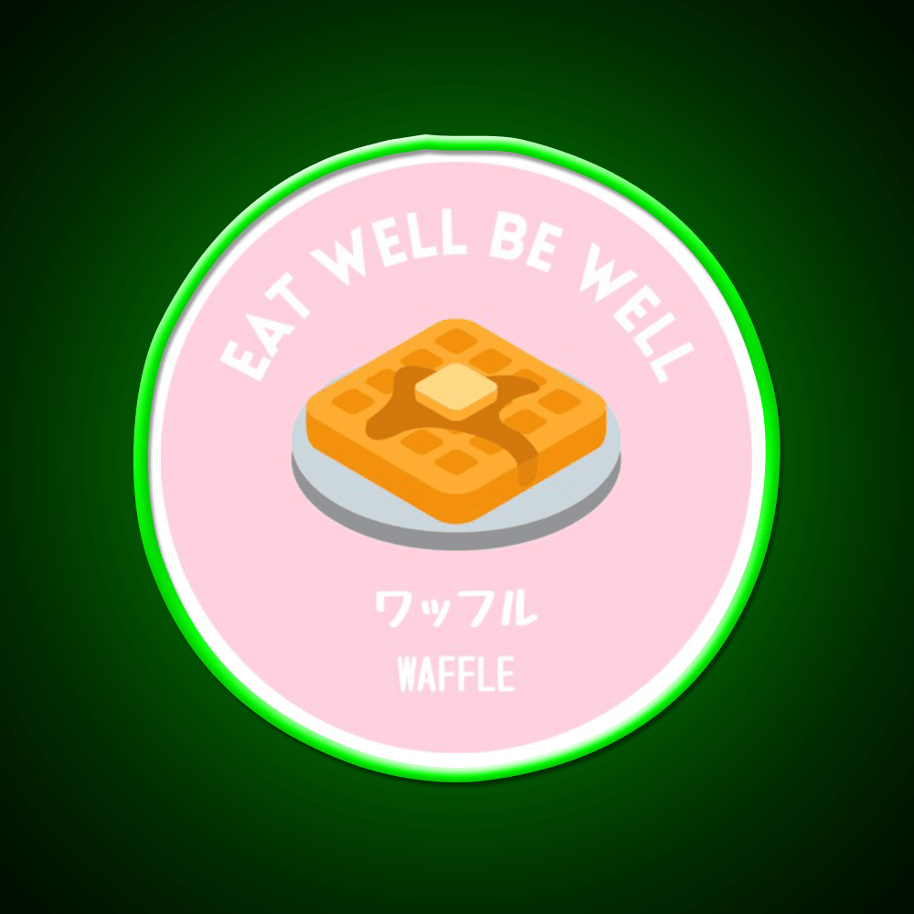 Pastel Pink Waffle Pancake Sweet Snack Food Led Neon Sign Rgb Color - Shineneon