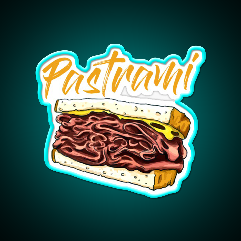 Pastrami Sandwich Day Fast Food Led Neon Sign For Burger Place Rgb Color