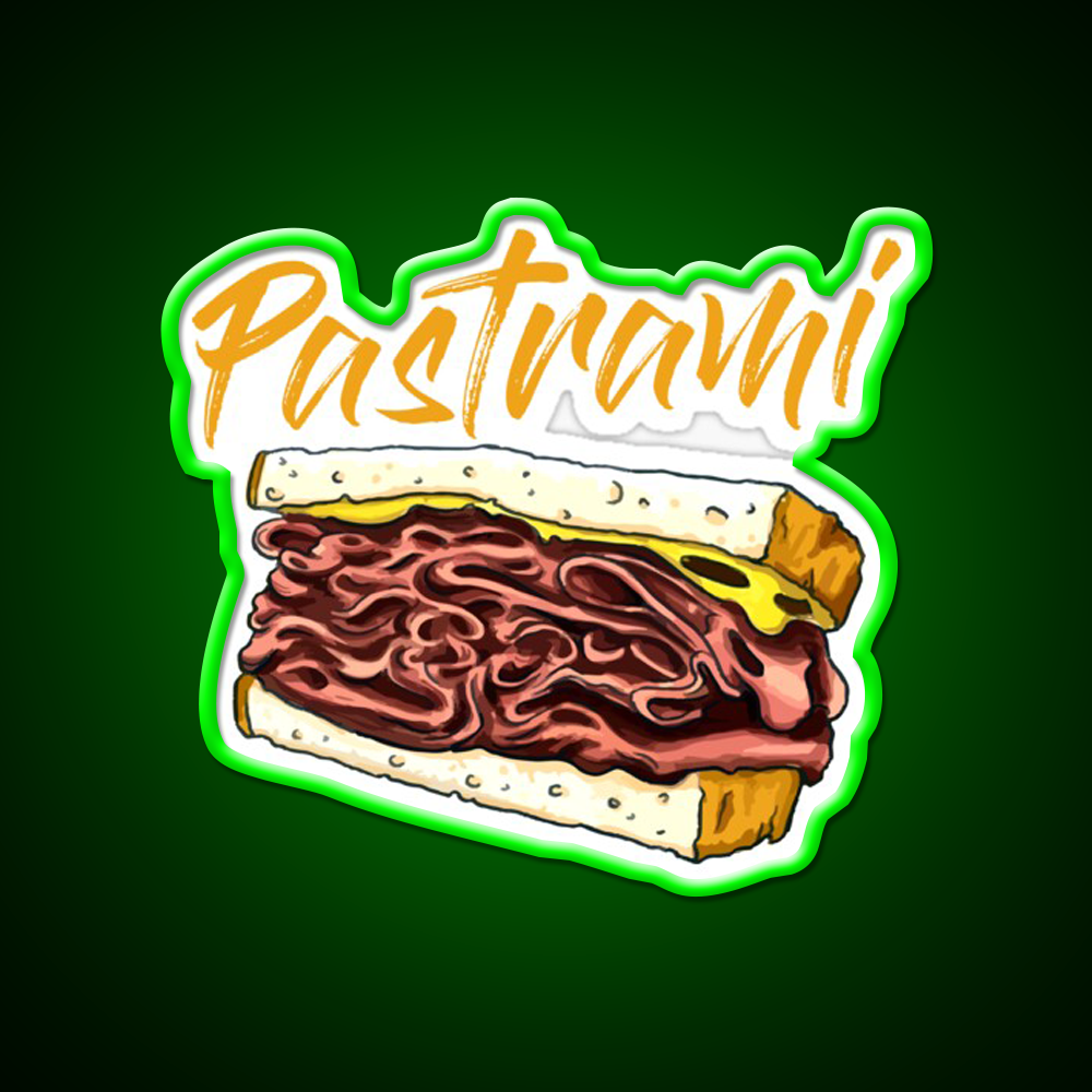 Pastrami Sandwich Day Fast Food Led Neon Sign For Burger Place Rgb Color