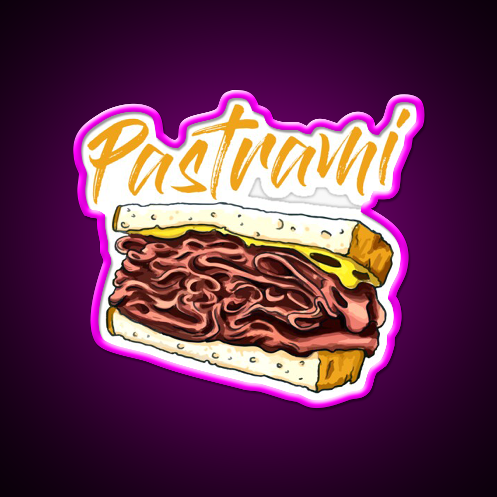 Pastrami Sandwich Day Fast Food Led Neon Sign For Burger Place Rgb Color