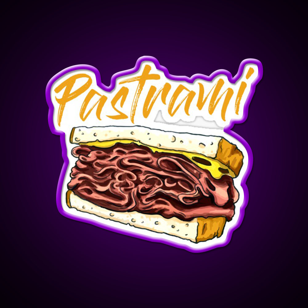 Pastrami Sandwich Day Fast Food Led Neon Sign For Burger Place Rgb Color