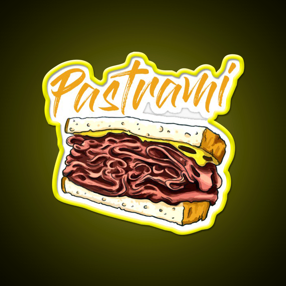 Pastrami Sandwich Day Fast Food Led Neon Sign For Burger Place Rgb Color