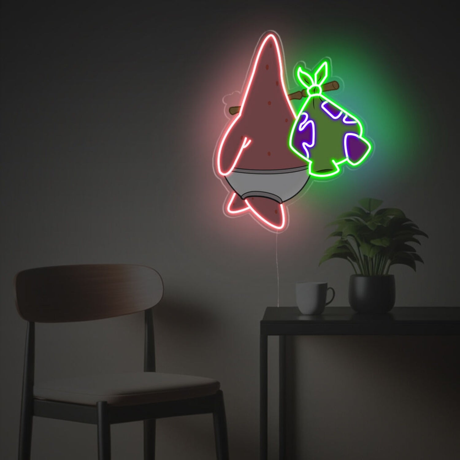 Patrick Star Who Ran Away From Home Led Neon Acrylic Artwork | Shineneon