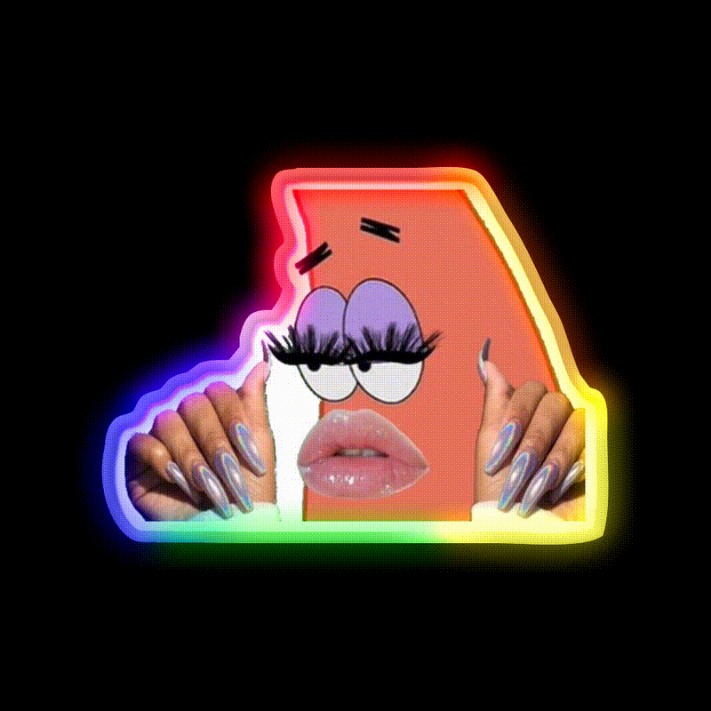 Patrick With Nails And Lashes Nail Salon Led Neon Sign Rgb Color - LED neon sign close-up detail