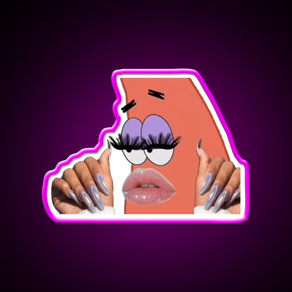 Patrick With Nails And Lashes Nail Salon Led Neon Sign Rgb Color - Shineneon