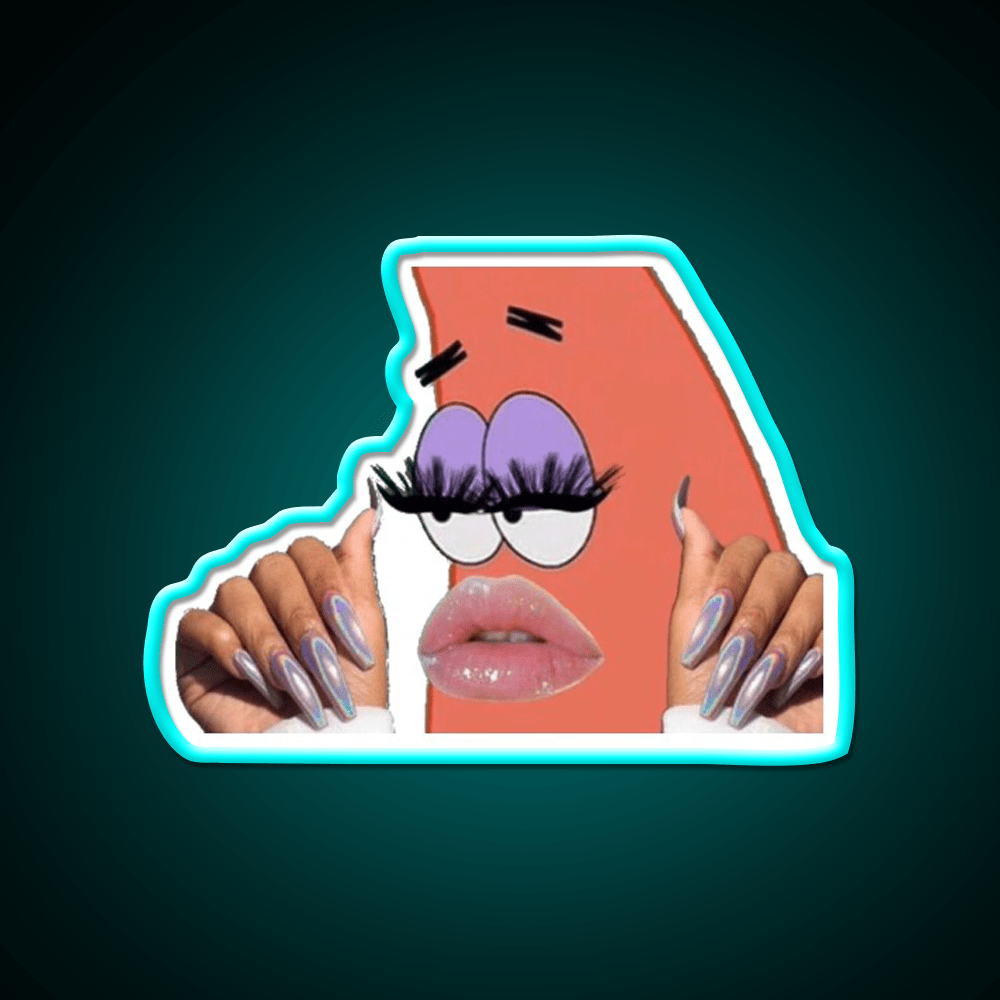 Patrick With Nails And Lashes Nail Salon Led Neon Sign Rgb Color - Shineneon