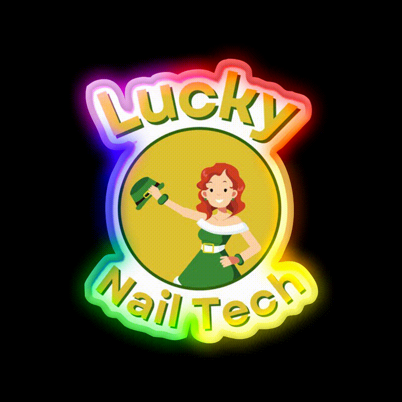 Patricks Day Nail Tech Beer Lover Nail Salon Led Neon Sign Rgb Color - LED neon sign close-up detail