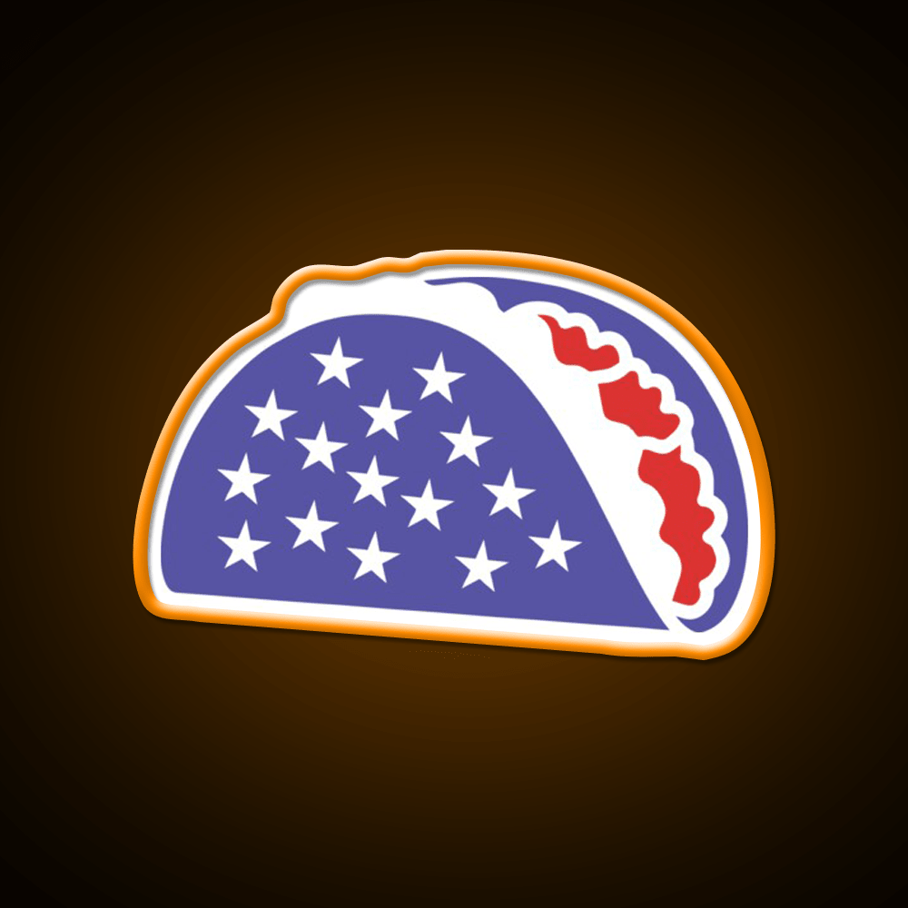 Patriotic Taco Red White And Blue Flag Gift Taco Led Neon Sign Rgb Color - Shineneon