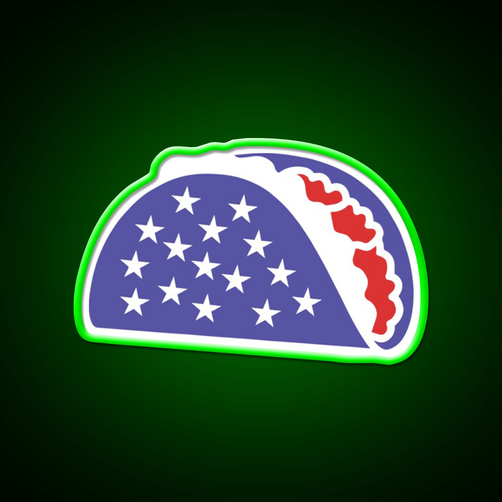 Patriotic Taco Red White And Blue Flag Gift Taco Led Neon Sign Rgb Color - Shineneon